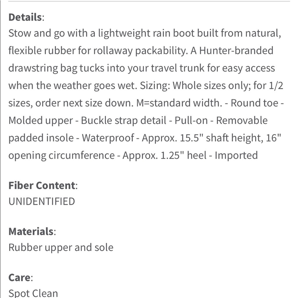 NEW • Hunter • Tour Packable Tall Rain Boots Gull - Picture 2 of 5